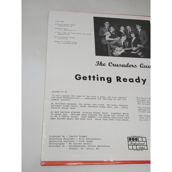 The Crusaders Quartet Getting ready Today Southern Gospel Vinyl Record VTG NEW - Picture 3 of 8